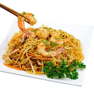 Nouilles sautées aux crevettes